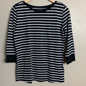 Lucky Brand stripes top with 3/4 sleeves